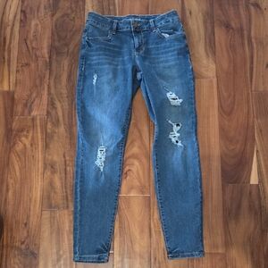 Maurices Women's Distressed Skinny Jeans - Blue